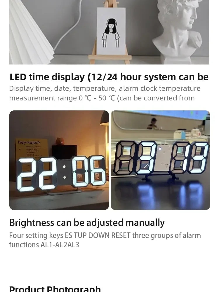 Digital Clock 3D LED